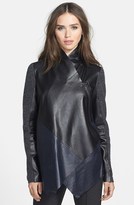Thumbnail for your product : Quinn 'Bethany' Colorblock Leather & Cashmere Knit Jacket