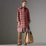 Thumbnail for your product : Burberry Scribble Check Bonded Cotton Car Coat