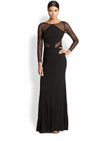 Thumbnail for your product : Monique Lhuillier ML Jersey & Lace Gown