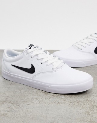 Nike SB Chron SLR leather sneakers in white - ShopStyle