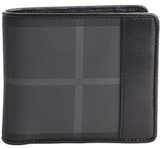 Thumbnail for your product : Burberry charcoal and black coated canvas nova check pattern leather accent bi-fold wallet