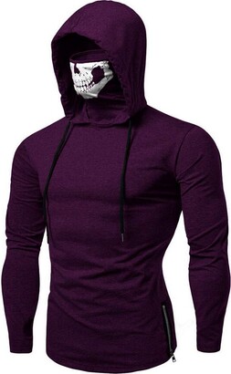 GOVOW Pullover Sweaters for Men Gradient Color Hoodie Long Sleeve Hooded Sweatshirt Tops Blouse 