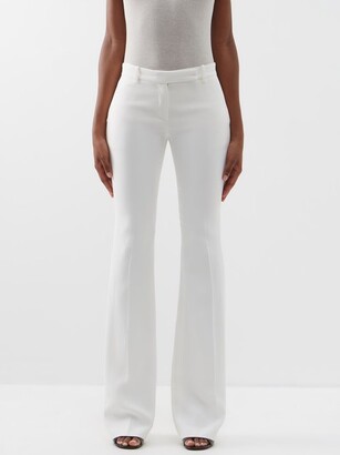 Alexander McQueen Flared Crepe Tailored Trousers - Ivory