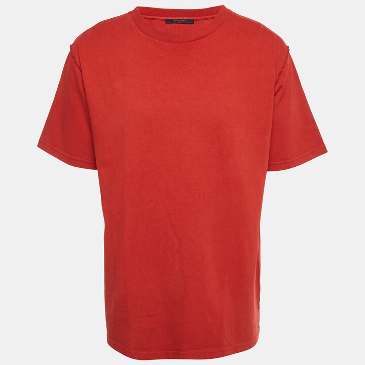 Louis Vuitton Red Cotton Crew Neck T-Shirt XL