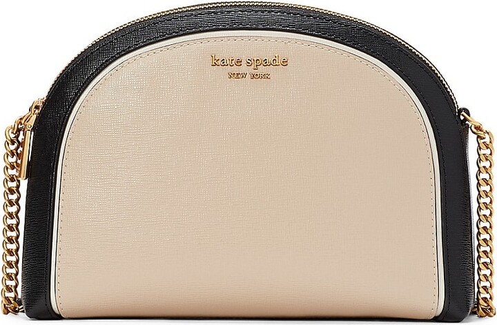 Kate Spade New York Morgan Colorblocked Saffiano Leather Double Zip Dome Crossbody - Earthenware Black Multi