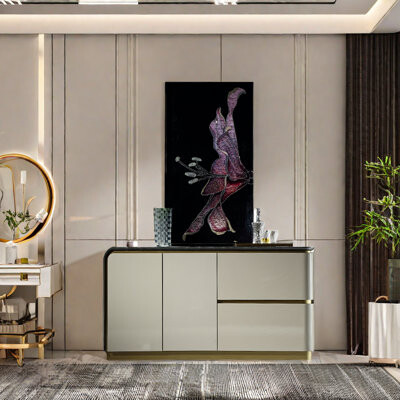 Atta Avenue Light Luxury Dining Accent Cabinet Solid Wood Accent Cabinet
