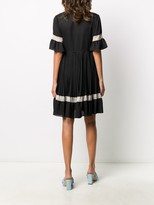 Thumbnail for your product : Twin-Set Lace-Trimmed Pleated Mini Dress