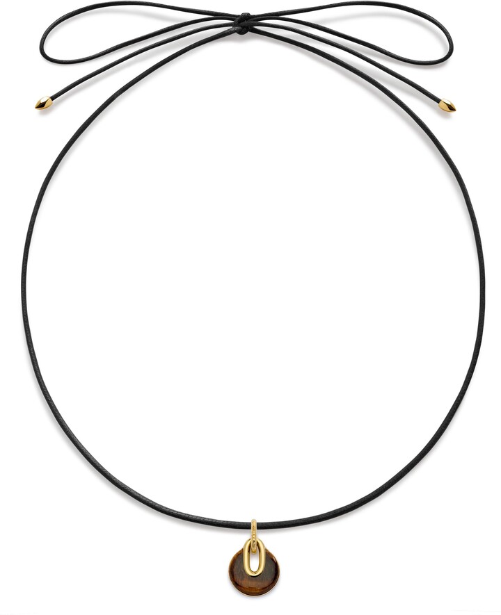 Monica Vinader x Kate Young Semipreciouis Stone Pendant Cord Necklace