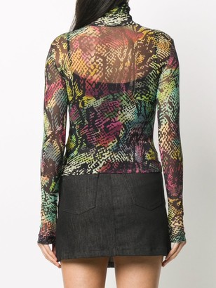 Just Cavalli Abstract-Print High-Neck Top