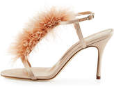 Thumbnail for your product : Manolo Blahnik Elia Feather T-Strap 105mm Sandal