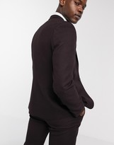 Thumbnail for your product : ASOS DESIGN Tall wedding skinny suit jacket in wool look in burgundy