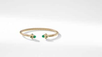 David Yurman Renaissance Bracelet With Emeralds In 18K Gold, 3.5Mm