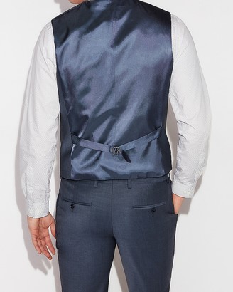 Express Blue Performance Stretch Wool-Blend Suit Vest