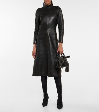 Balenciaga Leather midi dress