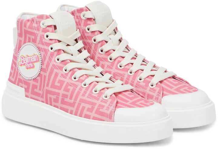 Balmain x Barbie® B-Court monogram sneakers - ShopStyle
