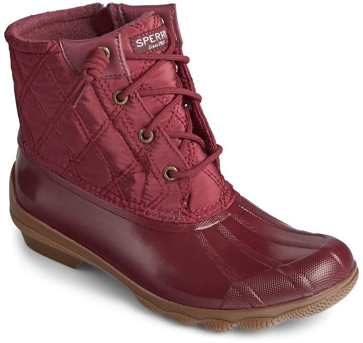 syren gulf waterproof wool quilt lace up duck boot