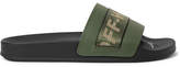 Thumbnail for your product : Off-White Off White Industrial Logo Webbing-trimmed Rubber Slides - Army green