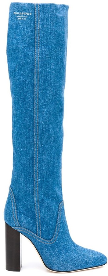 denim booties