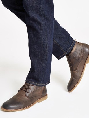 river island leather desert boots in light brown
