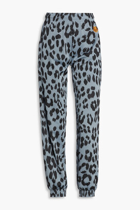 Kenzo Logo-appliquéd leopard-print jacquard track pants