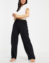 Thumbnail for your product : ASOS Petite DESIGN Petite mix & match straight leg jersey pyjama trouser in black
