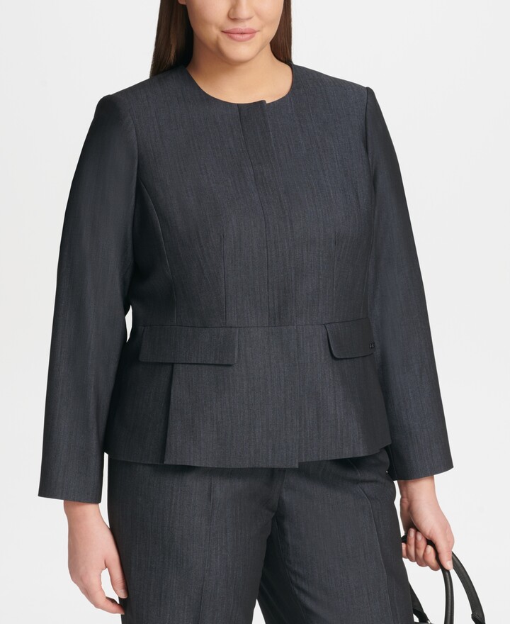 Calvin Klein Size Button-Front Denim Jacket - ShopStyle