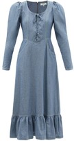 Thumbnail for your product : Sea Alyssa Lace-up Denim Midi Dress - Mid Denim