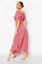 Thumbnail for your product : boohoo Ruched Sleeve Detail Floral Print Maxi Dress