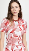 Thumbnail for your product : pushBUTTON Red Leaf Wrinkled Crop Top