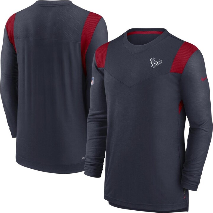 Men's Nike Navy Houston Texans Sideline Tonal Logo Performance Player Long Sleeve T-shirt