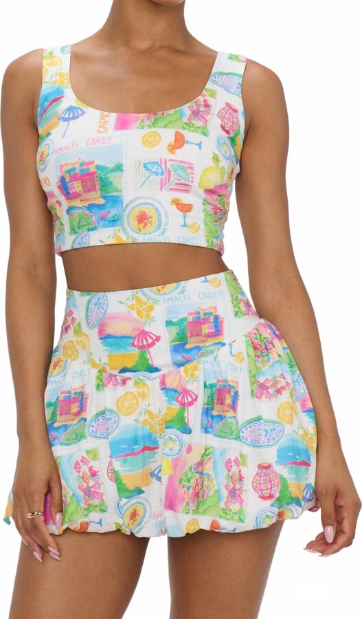 Show Me Your Mumu Celeste Playful Skort In Amalfi Coast Linen