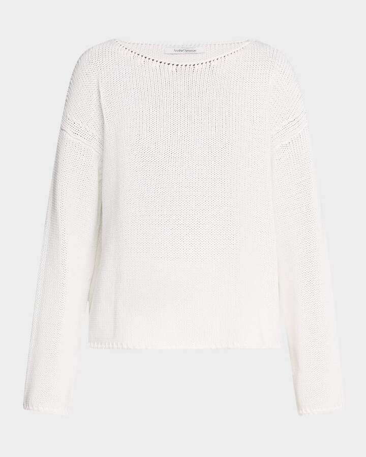 ANOTHER TOMORROW Draped Knit Sweater