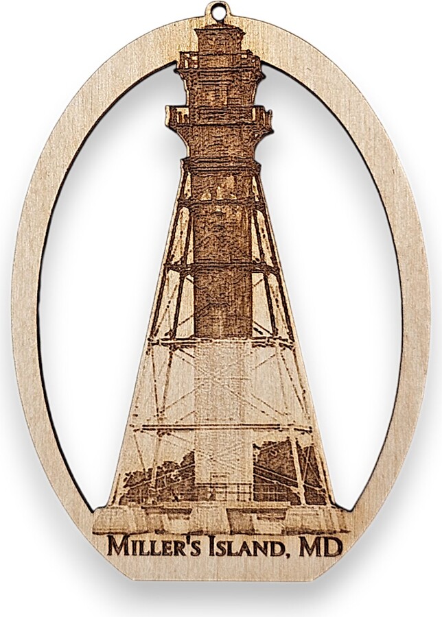 Miller's Island Lighthouse Ornament, Maryland's Craighill Lower Range Rear Lighthouse, Ornaments, USA Gift Idea