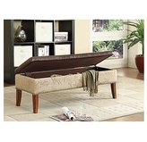 Thumbnail for your product : Armen Living Antique Brown Storage Bench