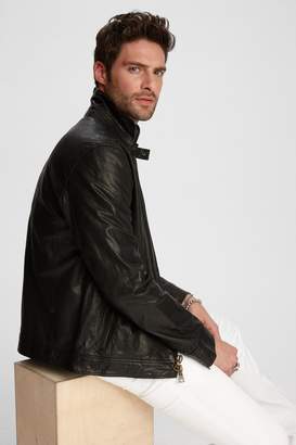 John Varvatos Wire Collar Leather Jacket