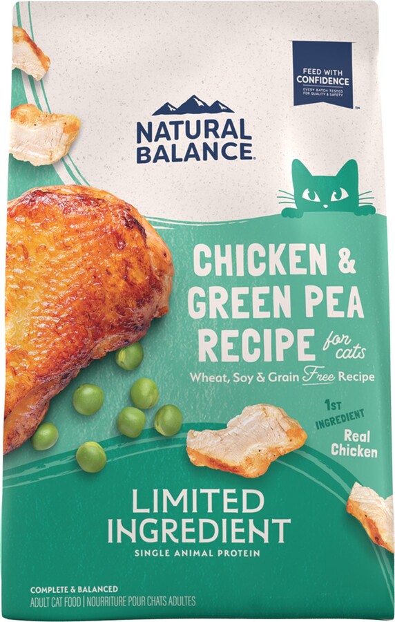 Natural Balance L.I.D. Limited Ingredient Diets Green Pea & Chicken Formula Grain-Free Dry Cat Food, 15-lb bag