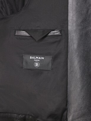 Balmain Zipped leather biker jacket