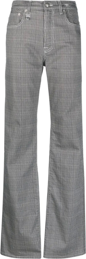 R 13 Jane Jean plaid straight-flared jeans