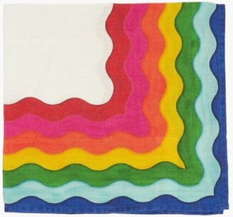 SUMMERILL & BISHOP Set Of Four Rainbow Striped-linen Napkins - Multi