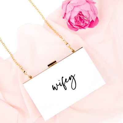 Koyal Wholesale Andaz Press Personalized Acrylic Clutch for Bride