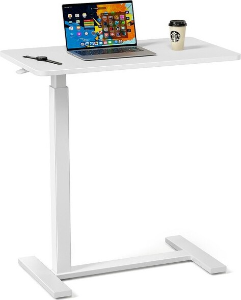ChicFurnitDeskSturdyandDurableHeightAdjustablewithEasyAssemblyandLockableCastersforVersatileUseandNeedsWhite27.5\