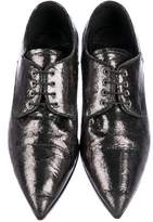 Thumbnail for your product : Miu Miu Metallic Leather Pointed-Toe Oxfords