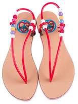 Thumbnail for your product : Love Moschino Beaded Thong Sandals