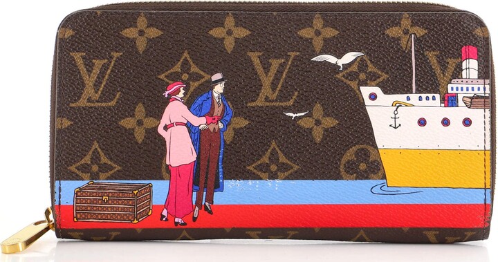 Louis Vuitton Zippy Vertical Wallet Monogram Watercolor Multicolor