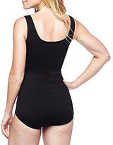 Thumbnail for your product : JCPenney Azul by Maxine of Hollywood Shirred-Front Spa 1-Piece Swimsuit