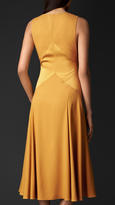 Thumbnail for your product : Burberry Silk Sateen Contrast Detail Dress