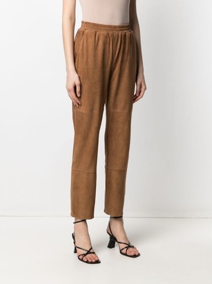 Arma Straight-Leg Suede Trousers