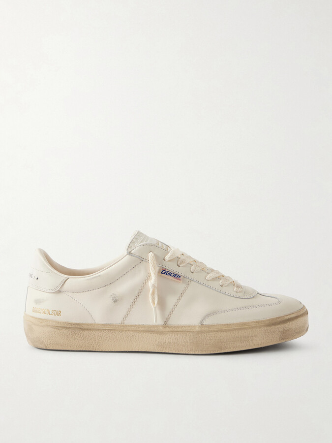 Golden Goose Soul-Star Distressed Leather Sneakers