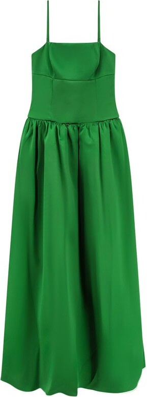 Self-Portrait Satin Bandeau Maxi Dress