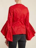 Thumbnail for your product : Marques Almeida Oyster Bell-sleeve Cotton Top - Womens - Red